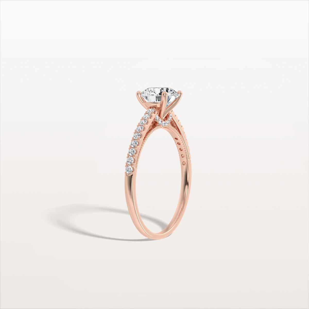1CT Lab Diamond Pave Hidden Halo Ring - Cathedral Ring - Rings
