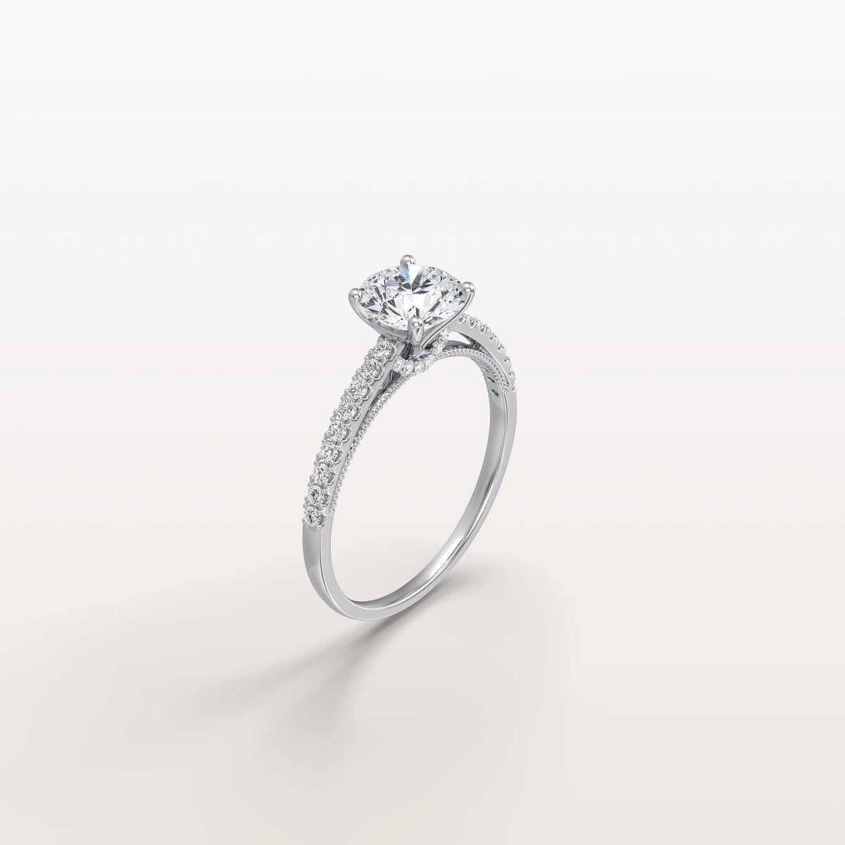1CT Lab Diamond Pave Hidden Halo Ring - Cathedral Ring - Rings