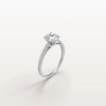 1CT Lab Diamond Pave Hidden Halo Ring - Cathedral Ring - Rings