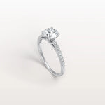 1CT Lab Diamond Pave Hidden Halo Ring - Cathedral Ring - Rings