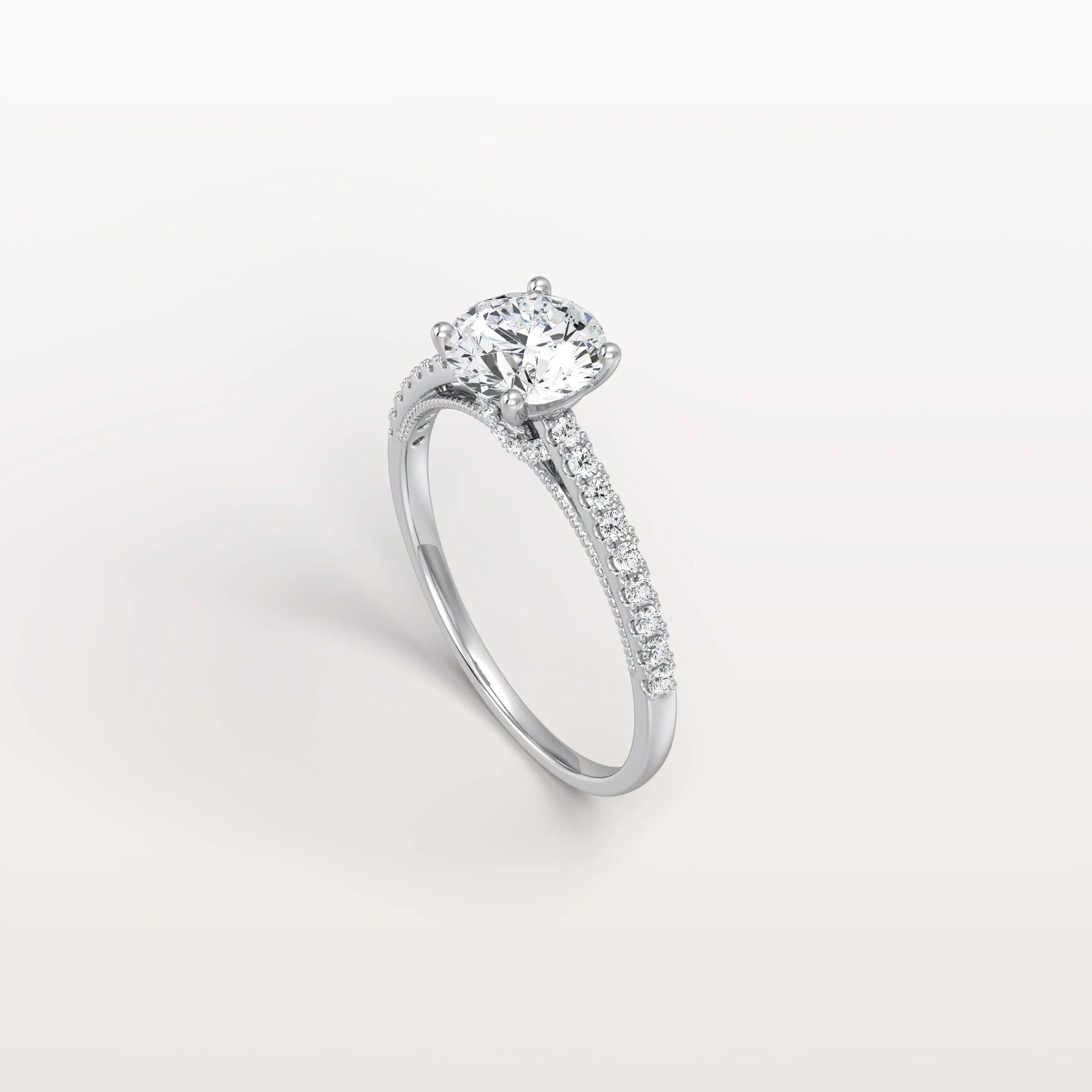 1CT Lab Diamond Pave Hidden Halo Ring - Cathedral Ring - Rings