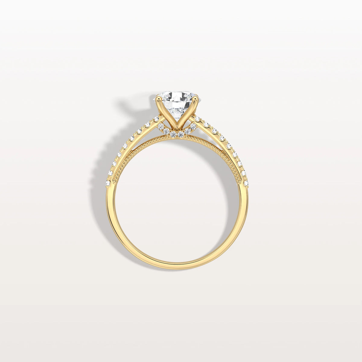 1CT Lab Diamond Pave Hidden Halo Ring - Cathedral Ring - Rings