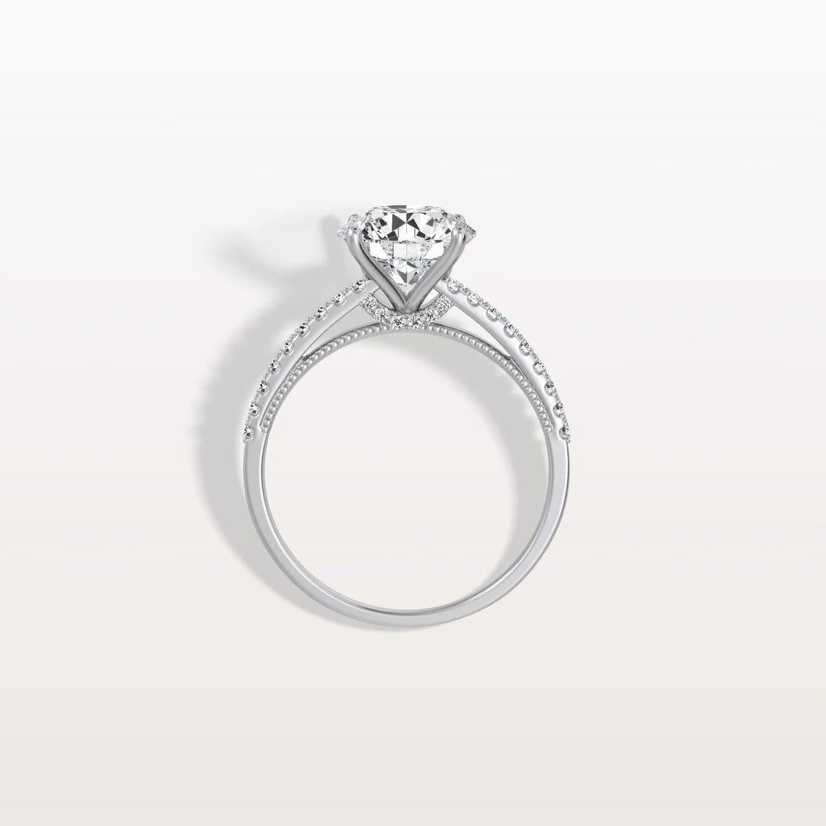 2CT Lab Diamond Pave Hidden Halo Ring - Cathedral Ring - Rings