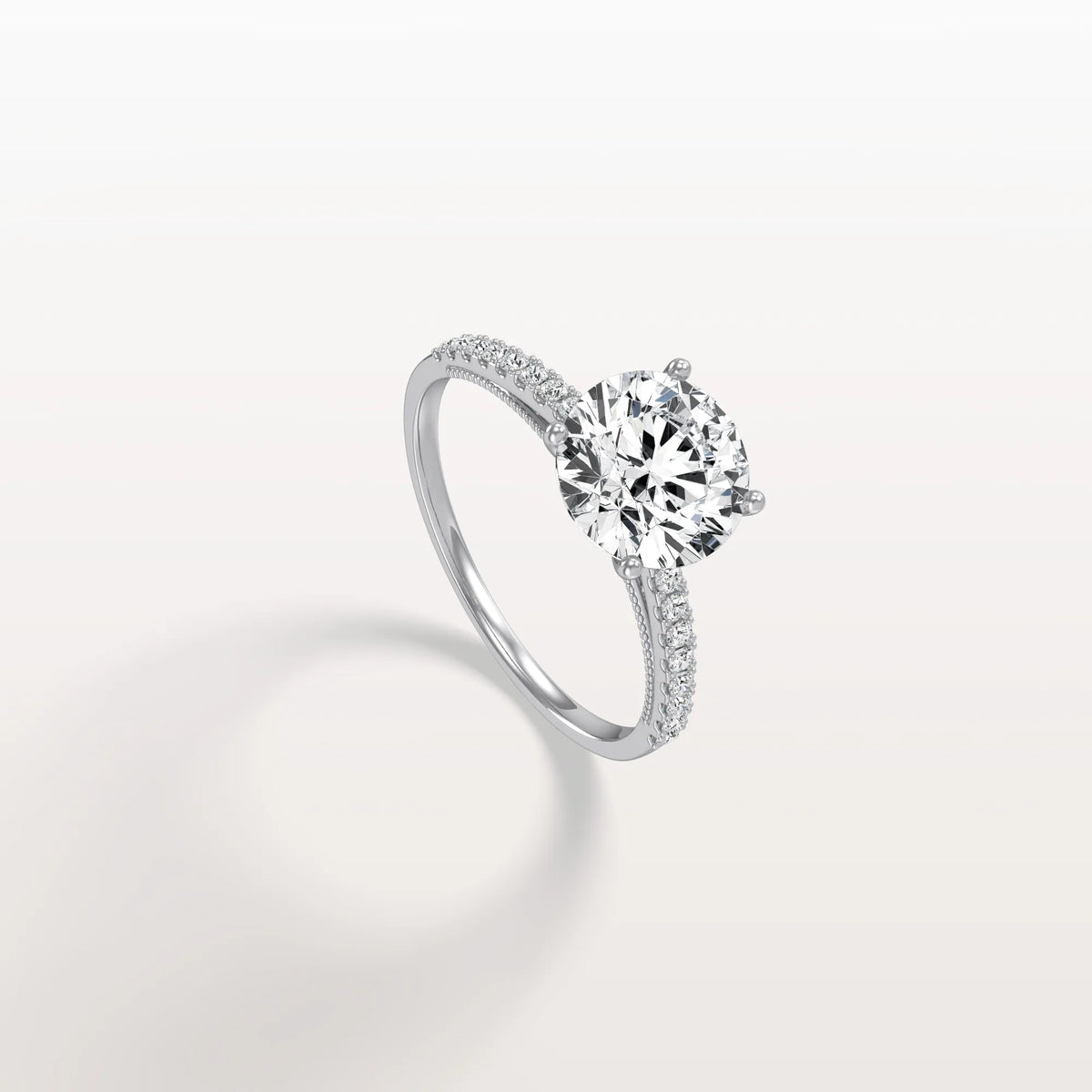 2CT Lab Diamond Pave Hidden Halo Ring - Cathedral Ring - Rings