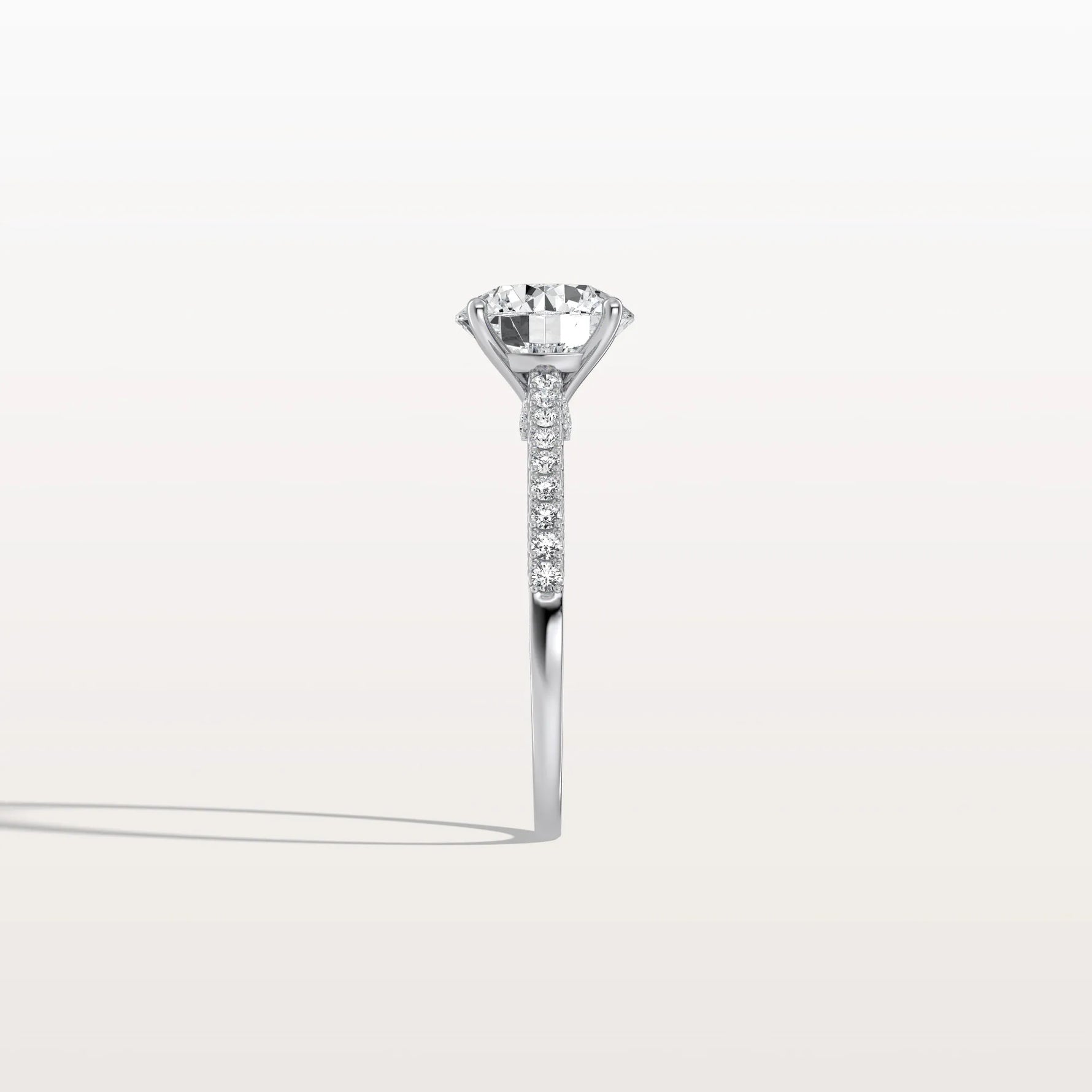 2CT Lab Diamond Pave Hidden Halo Ring - Cathedral Ring - Rings