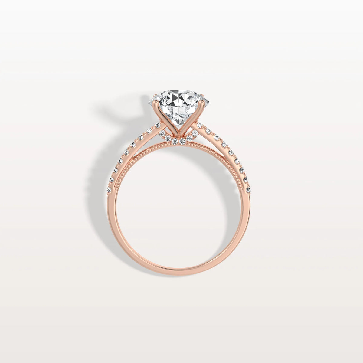 2CT Lab Diamond Pave Hidden Halo Ring - Cathedral Ring - Rings