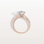 2CT Lab Diamond Pave Hidden Halo Ring - Cathedral Ring - Rings