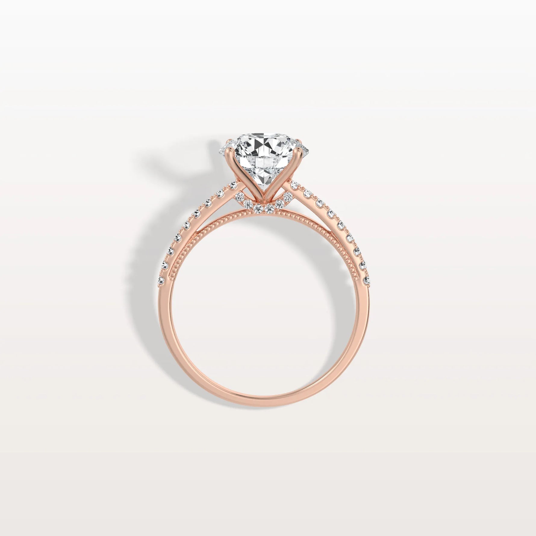 2CT Lab Diamond Pave Hidden Halo Ring - Cathedral Ring - Rings