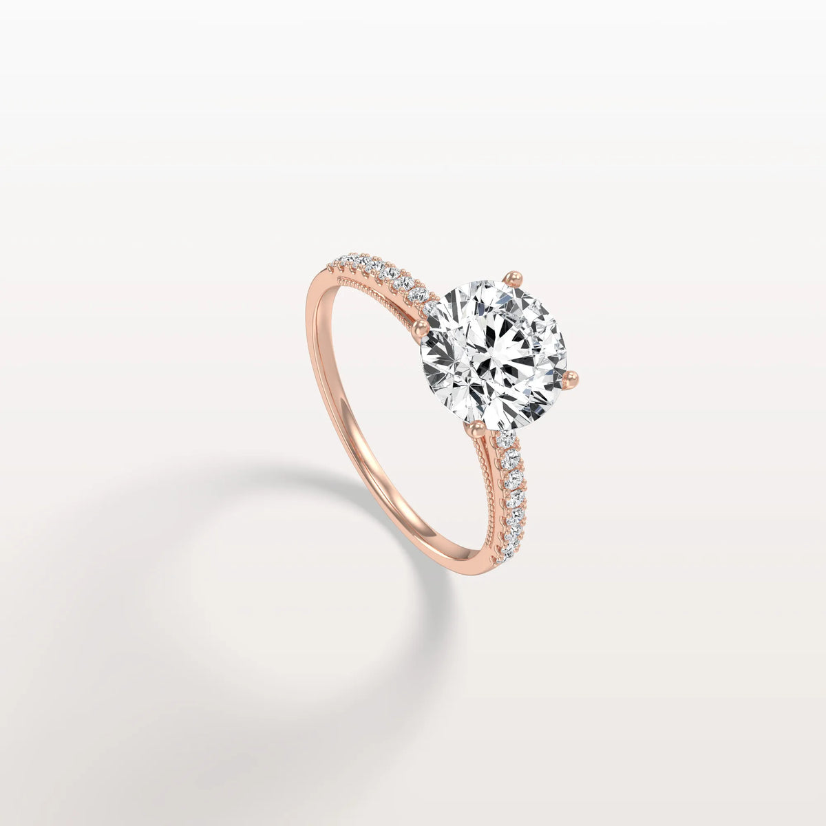2CT Lab Diamond Pave Hidden Halo Ring - Cathedral Ring - Rings