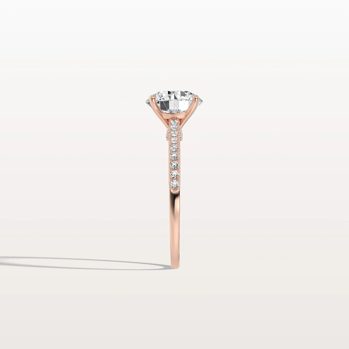 2CT Lab Diamond Pave Hidden Halo Ring - Cathedral Ring - Rings