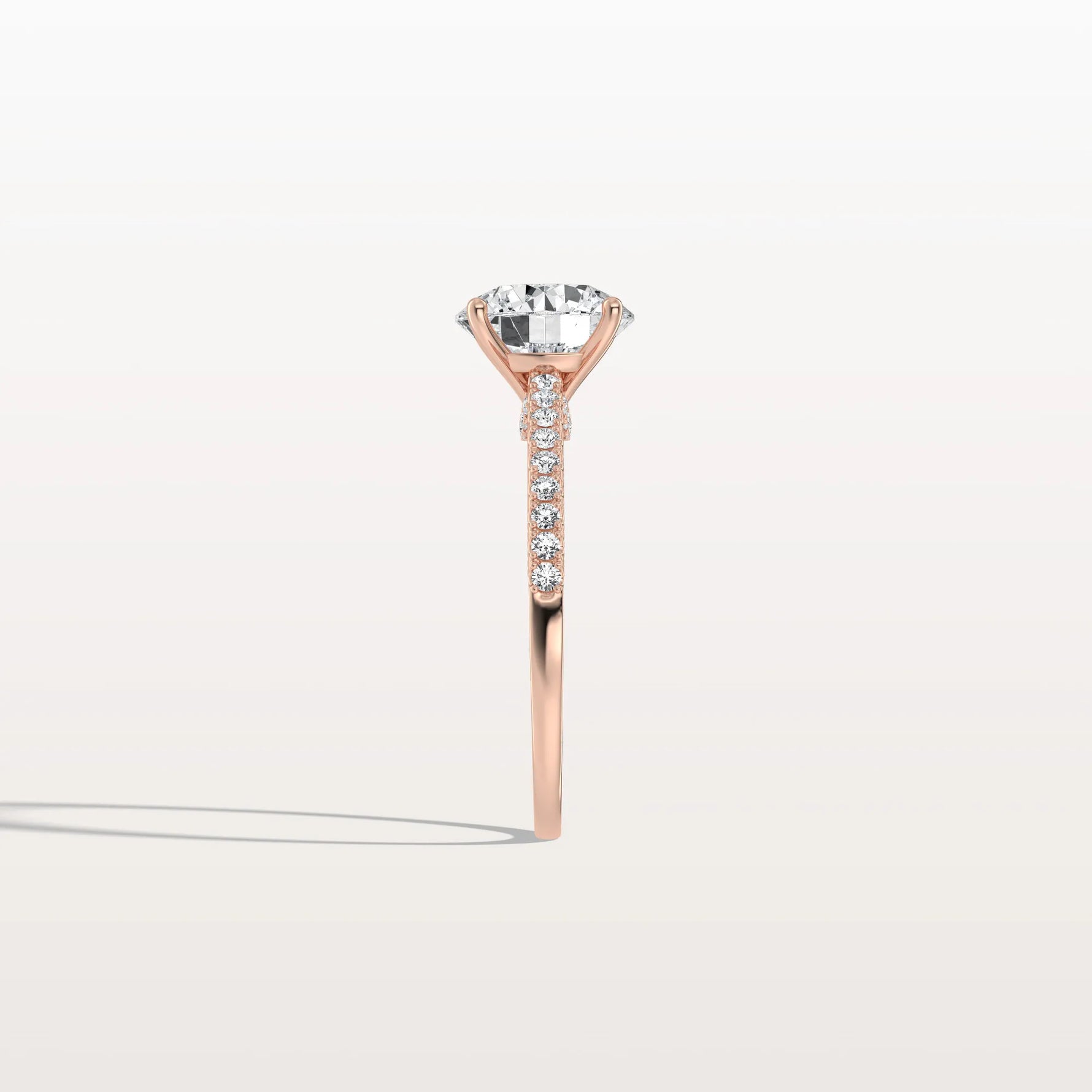 2CT Lab Diamond Pave Hidden Halo Ring - Cathedral Ring - Rings