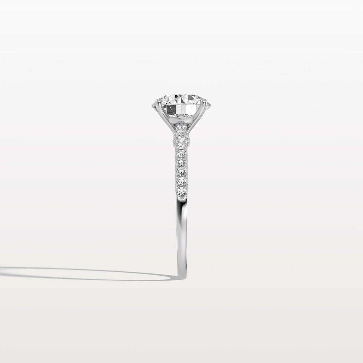 2CT Lab Diamond Pave Hidden Halo Ring - Cathedral Ring - Rings