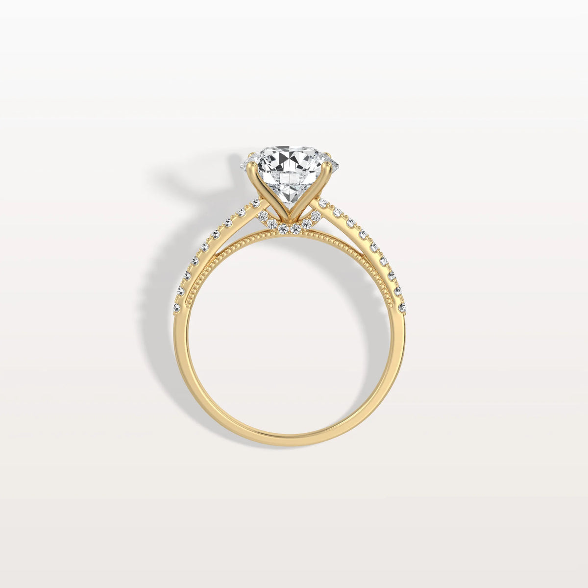2CT Lab Diamond Pave Hidden Halo Ring - Cathedral Ring - Rings