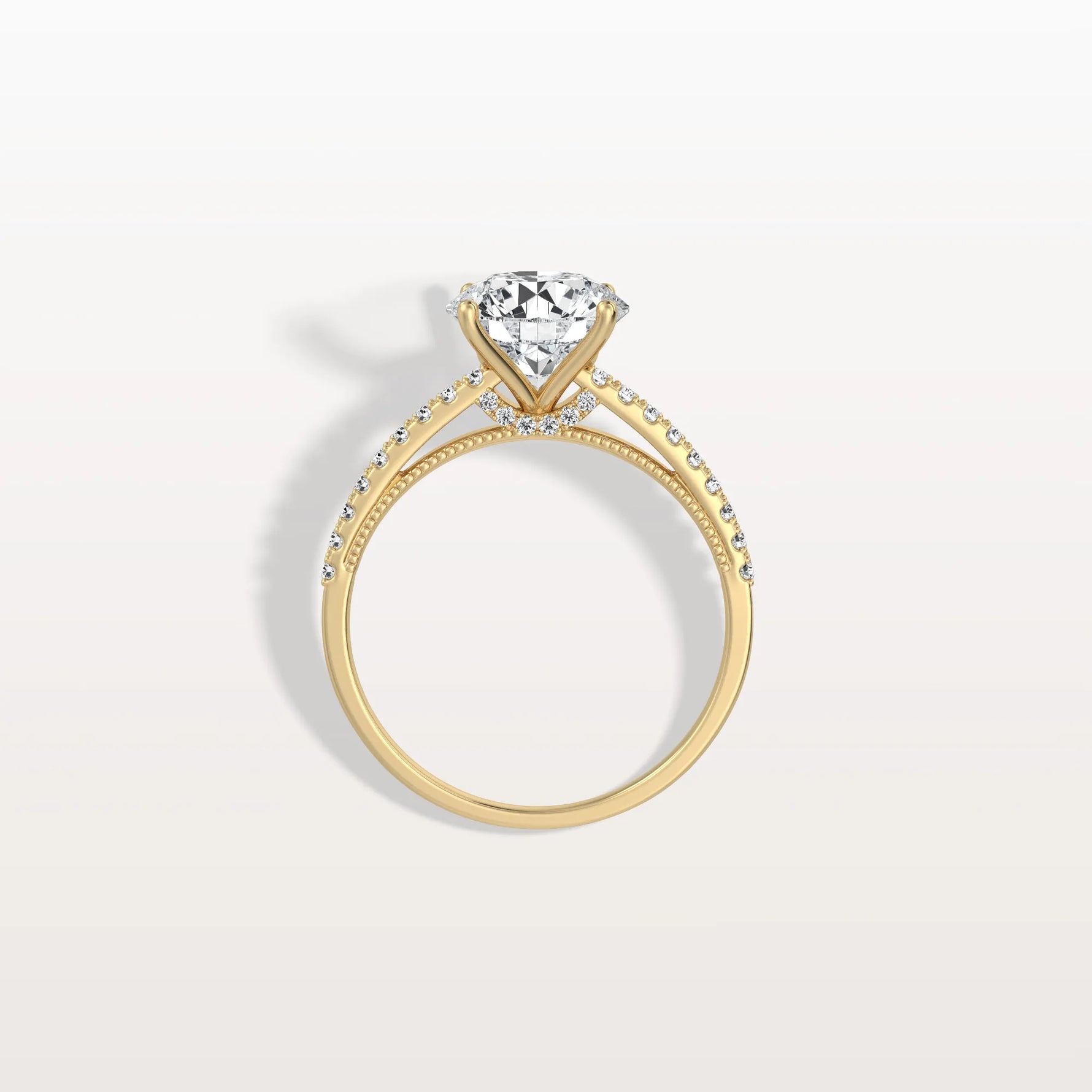 2CT Lab Diamond Pave Hidden Halo Ring - Cathedral Ring - Rings