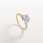 2CT Lab Diamond Pave Hidden Halo Ring - Cathedral Ring - Rings