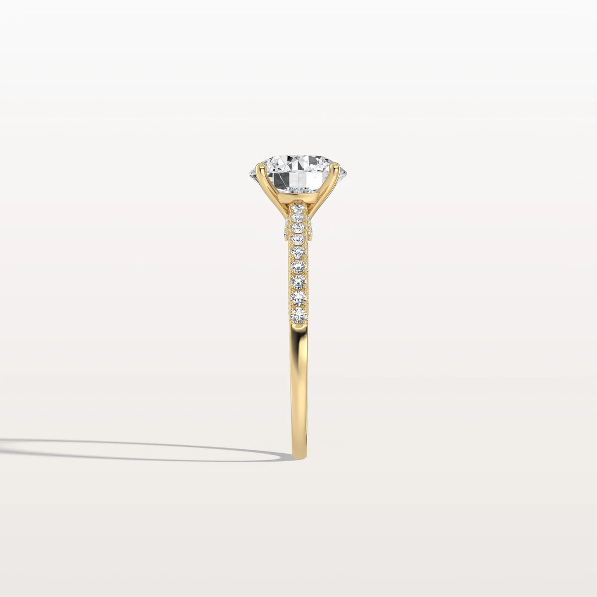 2CT Lab Diamond Pave Hidden Halo Ring - Cathedral Ring - Rings