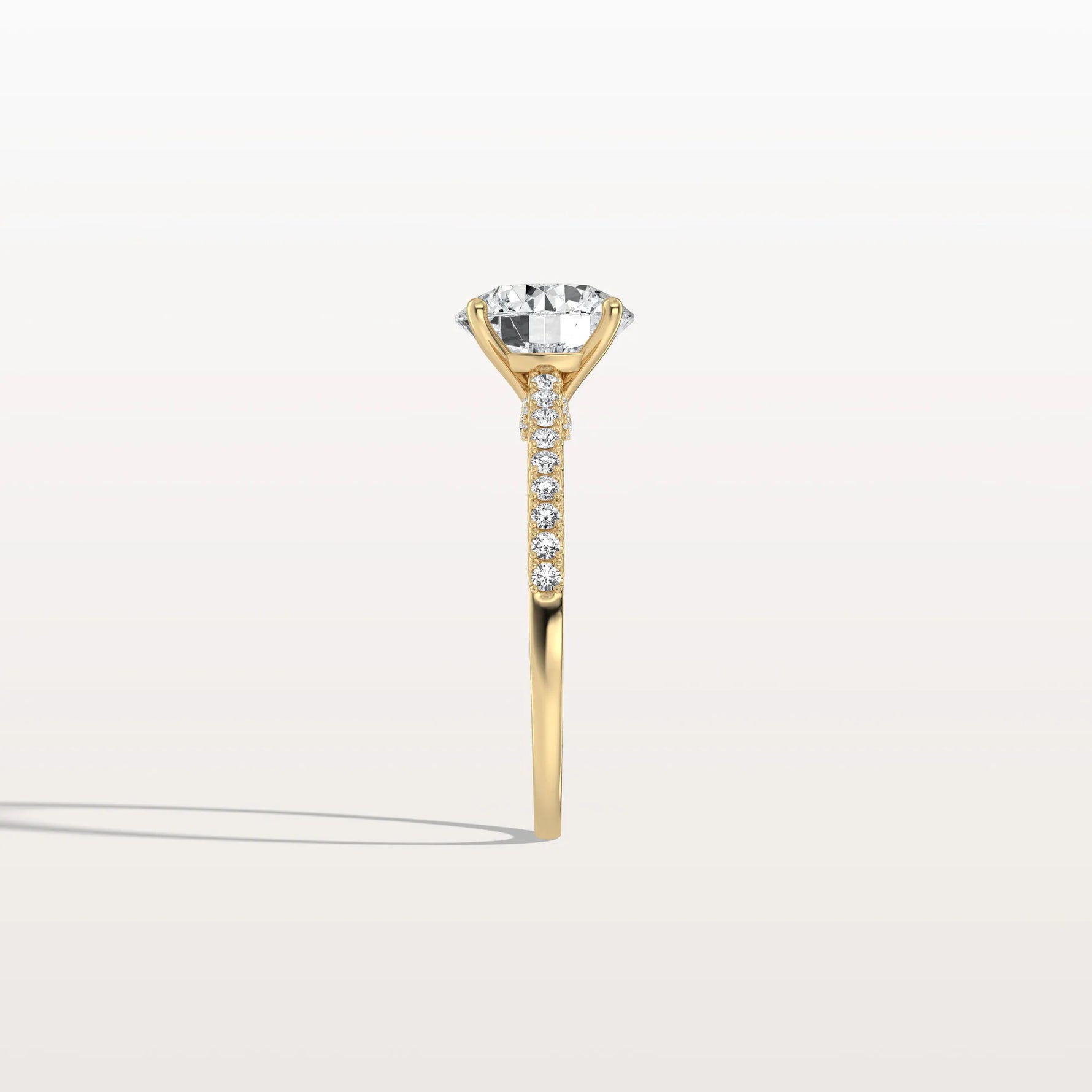2CT Lab Diamond Pave Hidden Halo Ring - Cathedral Ring - Rings