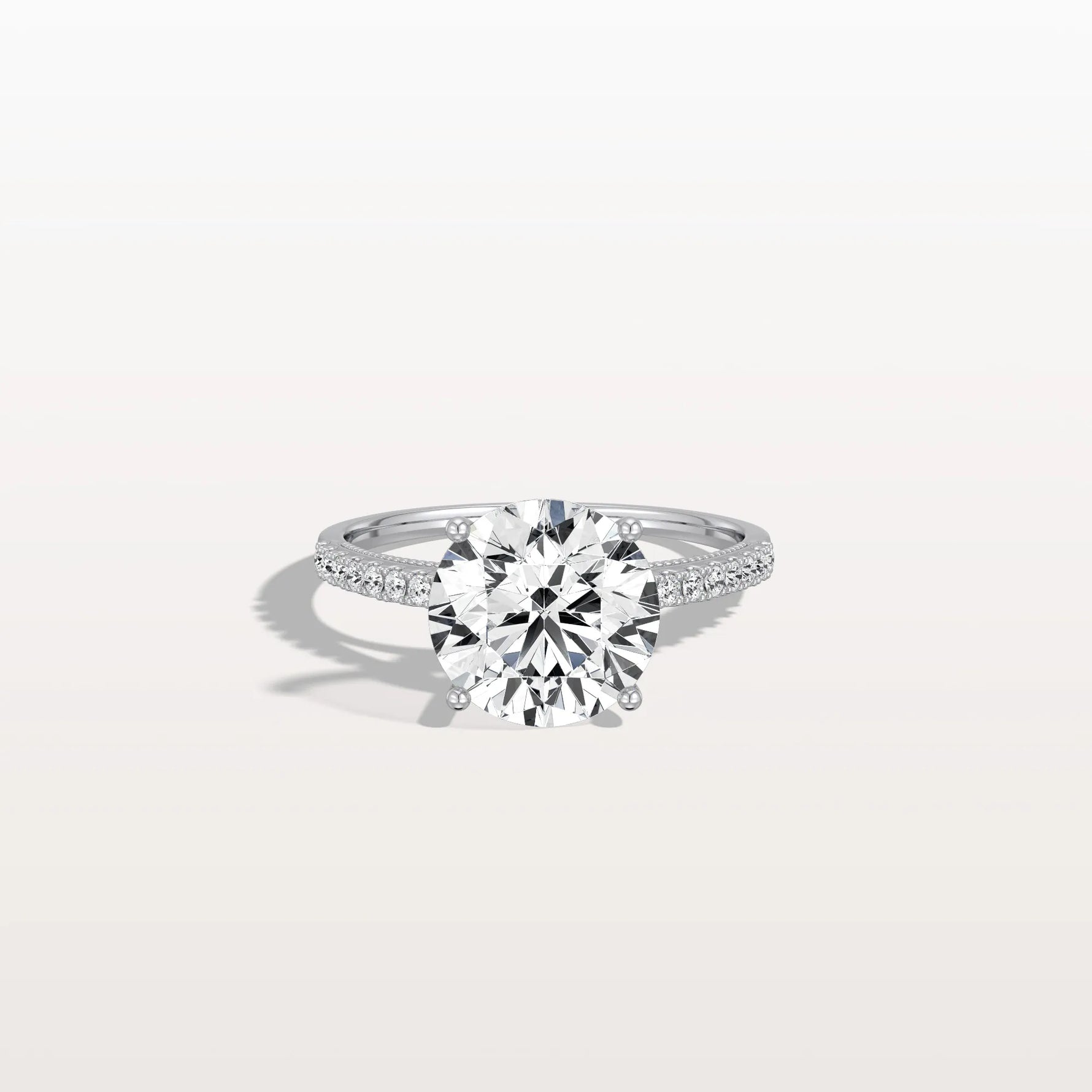 3CT Lab Diamond Pave Hidden Halo Ring - Cathedral Ring - Rings