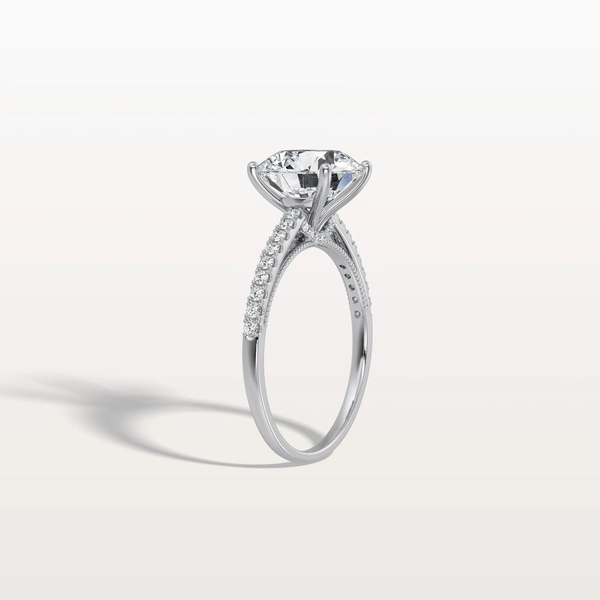 3CT Lab Diamond Pave Hidden Halo Ring - Cathedral Ring - Rings