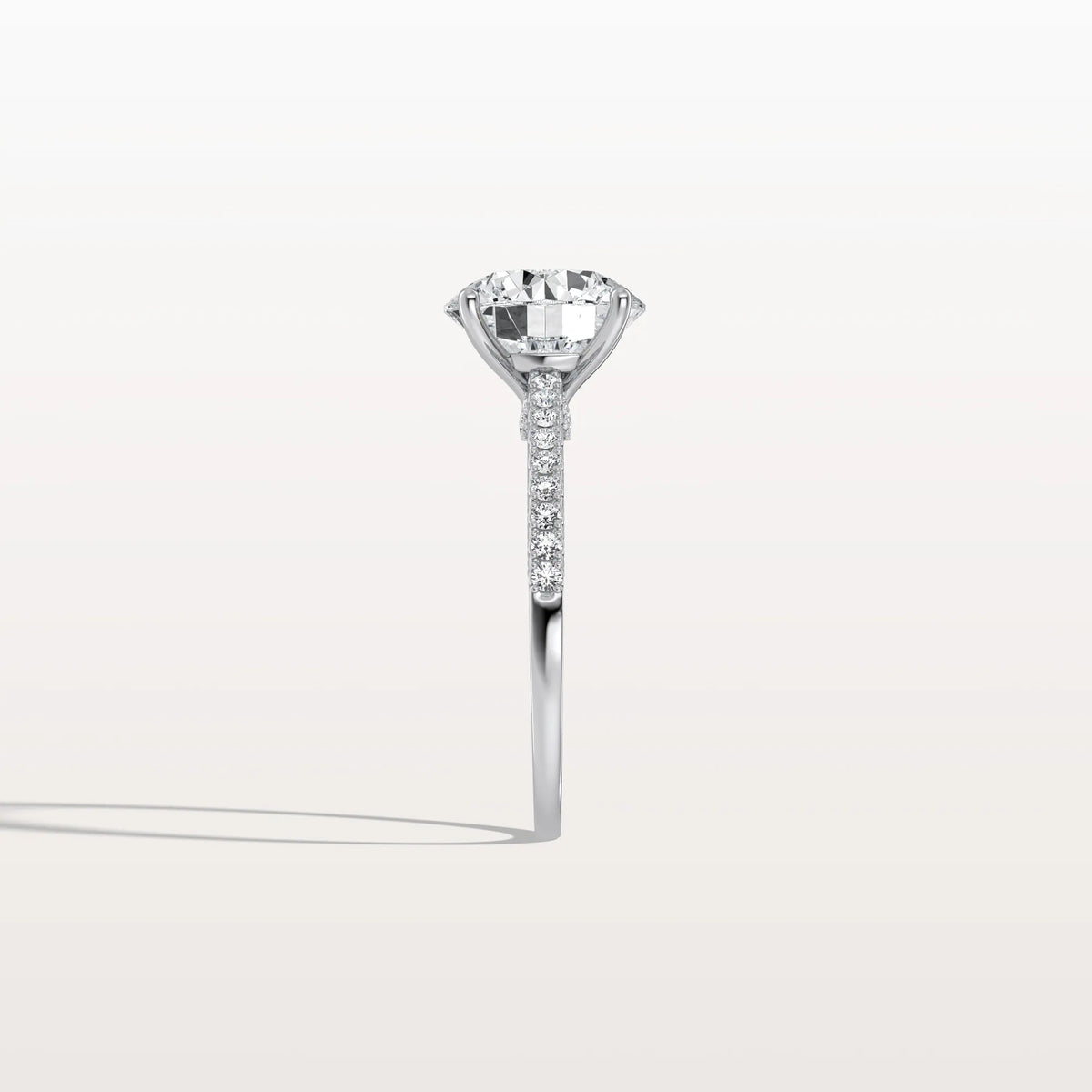 3CT Lab Diamond Pave Hidden Halo Ring - Cathedral Ring - Rings