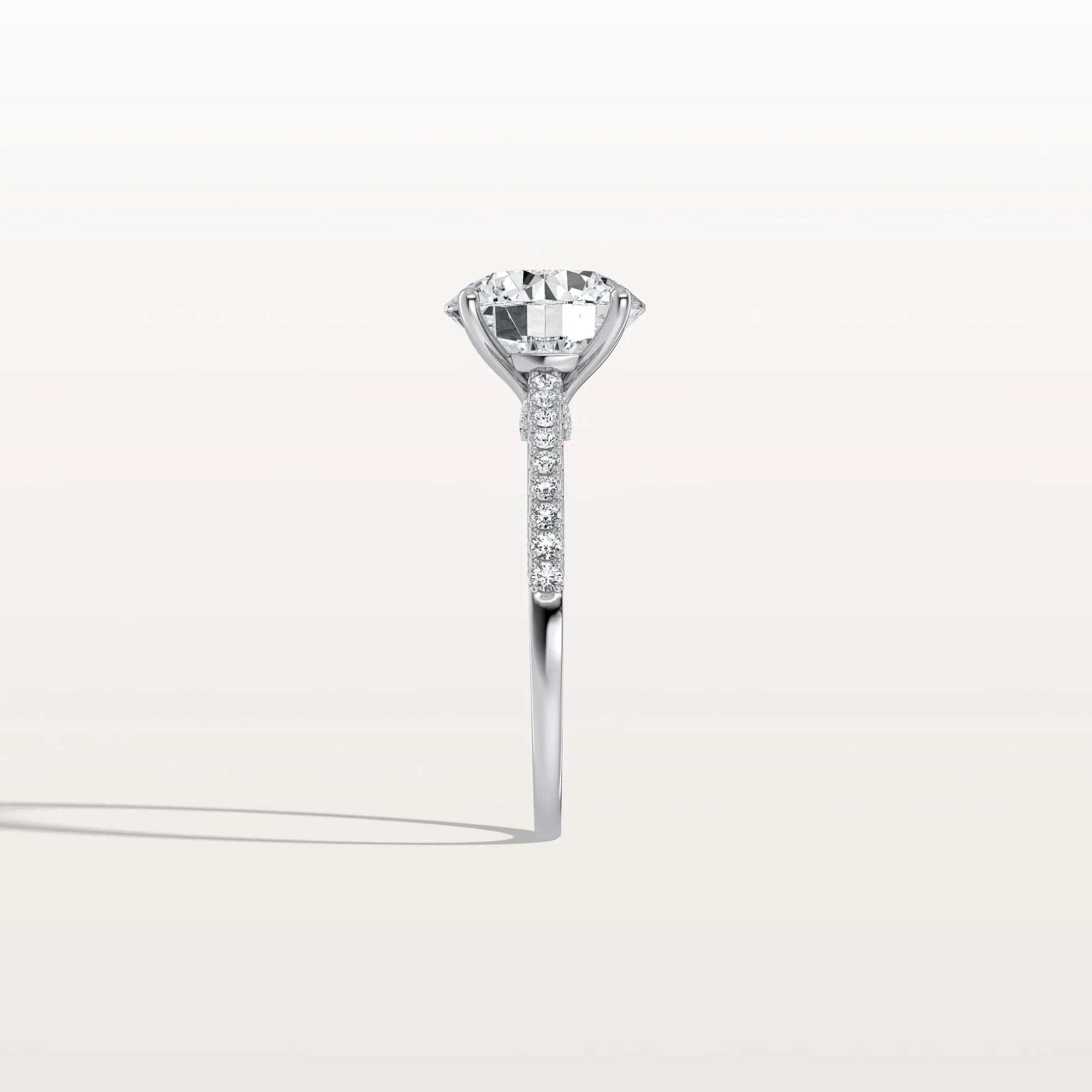3CT Lab Diamond Pave Hidden Halo Ring - Cathedral Ring - Rings