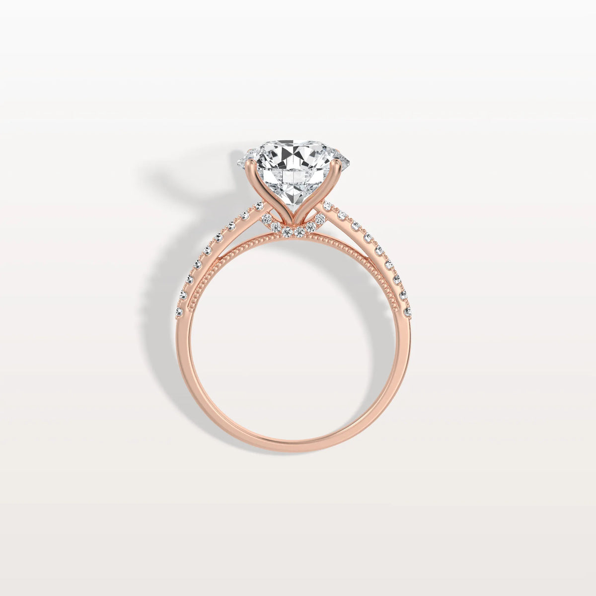 3CT Lab Diamond Pave Hidden Halo Ring - Cathedral Ring - Rings