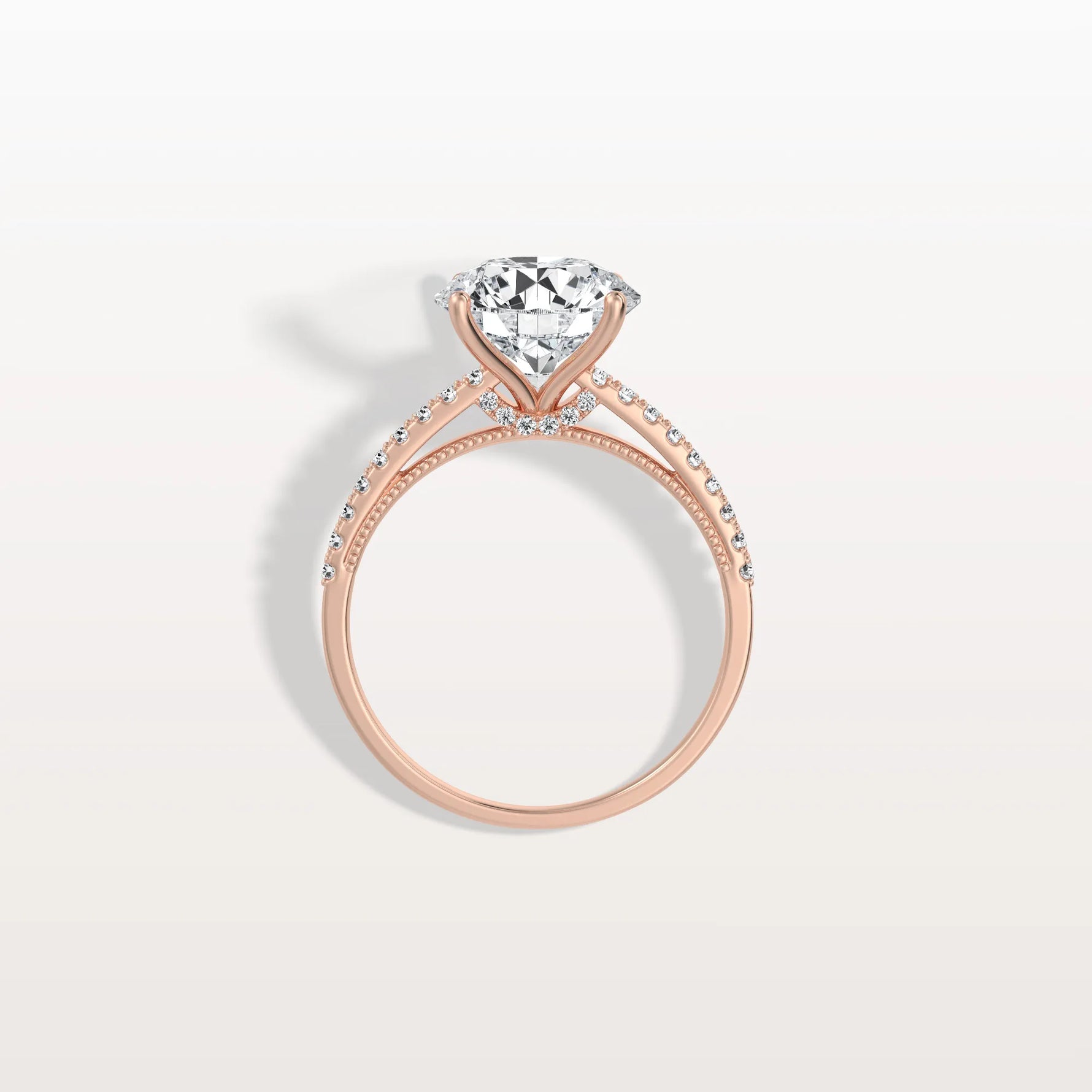 3CT Lab Diamond Pave Hidden Halo Ring - Cathedral Ring - Rings