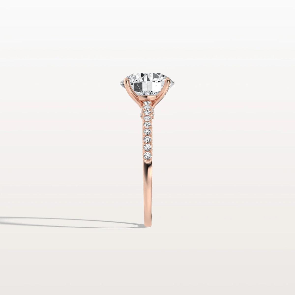 3CT Lab Diamond Pave Hidden Halo Ring - Cathedral Ring - Rings