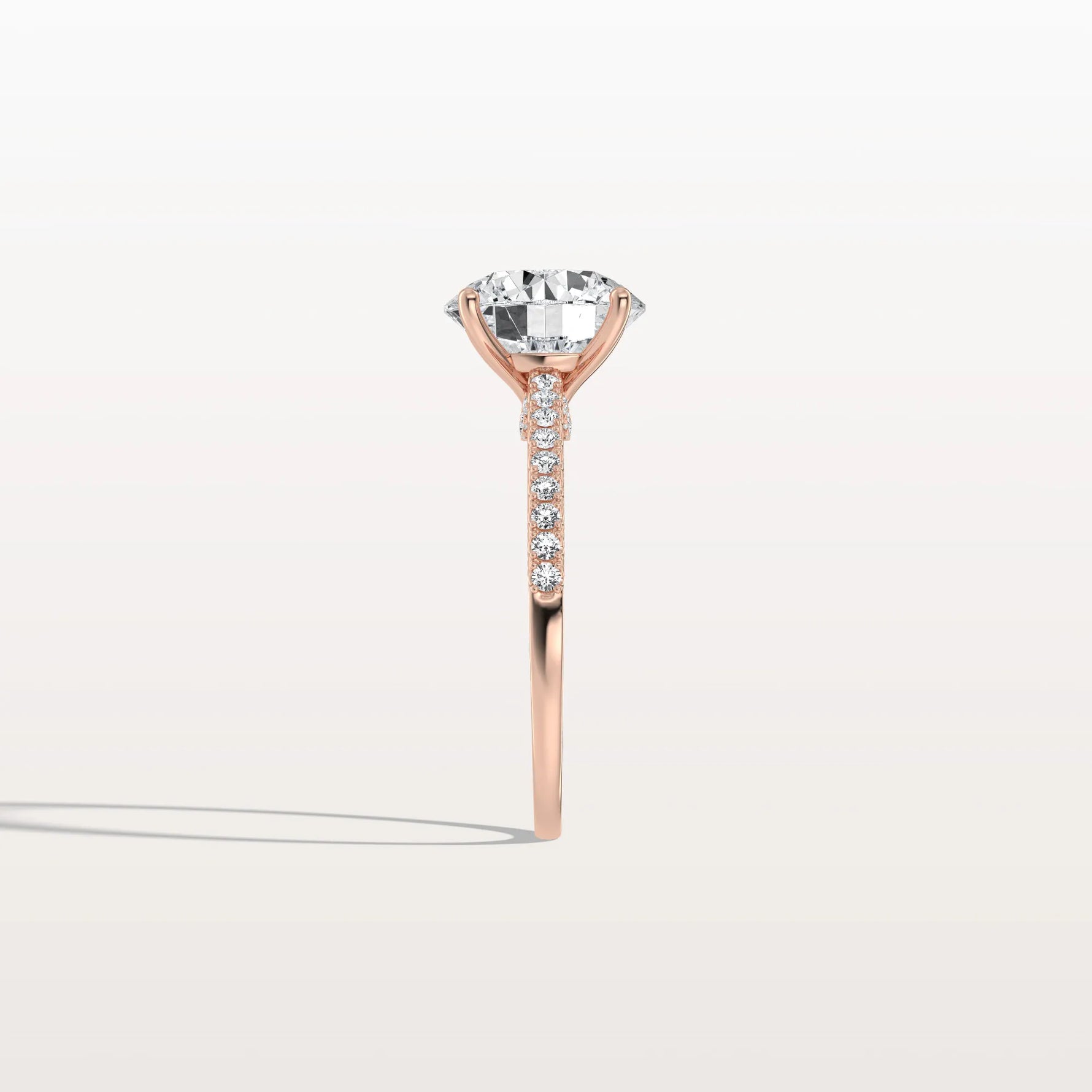 3CT Lab Diamond Pave Hidden Halo Ring - Cathedral Ring - Rings