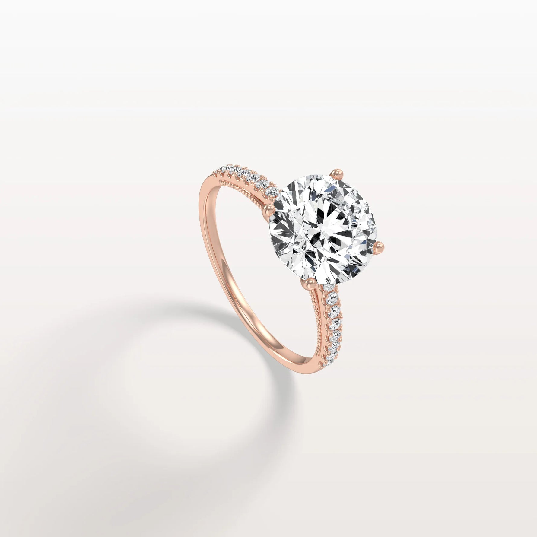 3CT Lab Diamond Pave Hidden Halo Ring - Cathedral Ring - Rings