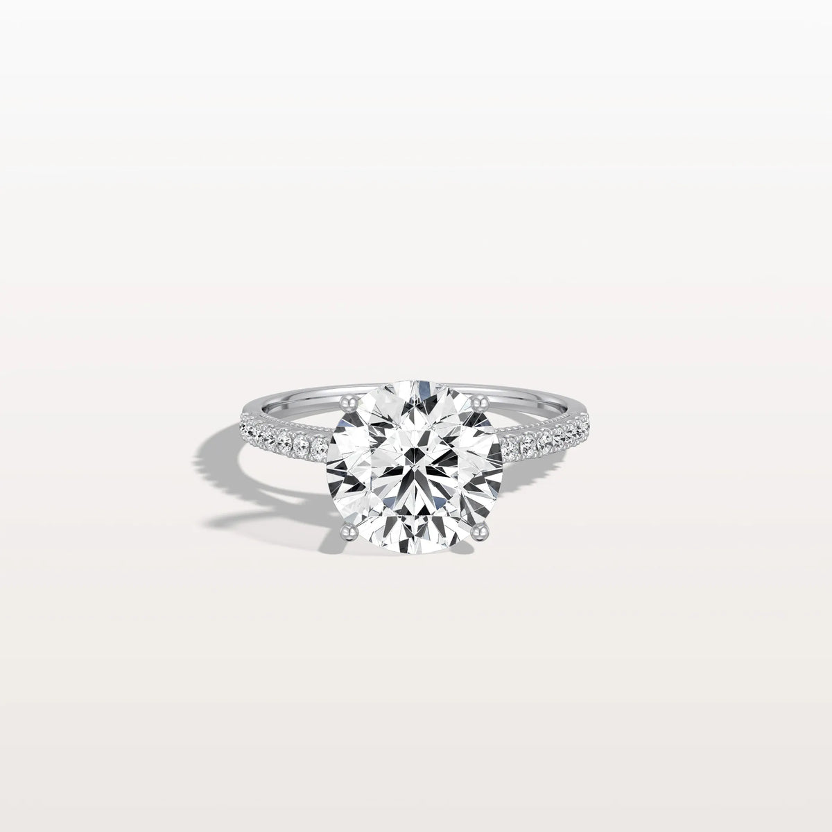 3CT Lab Diamond Pave Hidden Halo Ring - Cathedral Ring - Rings
