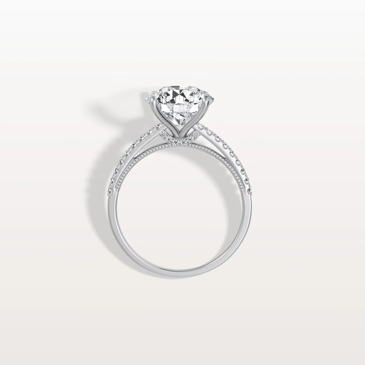 3CT Lab Diamond Pave Hidden Halo Ring - Cathedral Ring - Rings