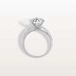 3CT Lab Diamond Pave Hidden Halo Ring - Cathedral Ring - Rings