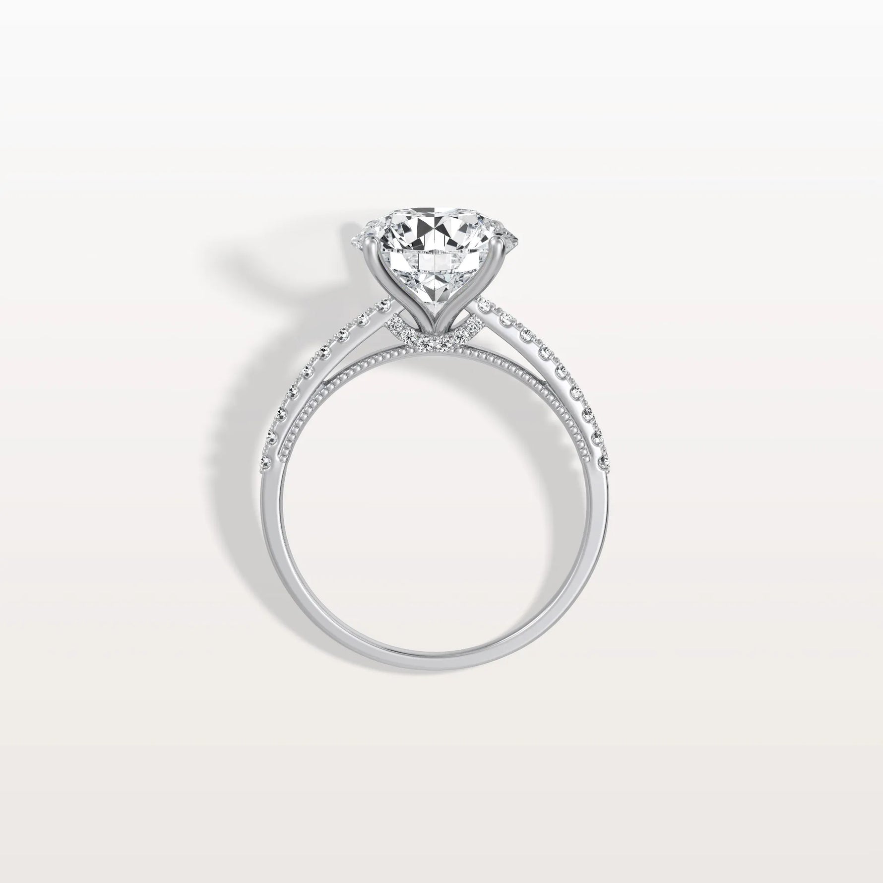 3CT Lab Diamond Pave Hidden Halo Ring - Cathedral Ring - Rings