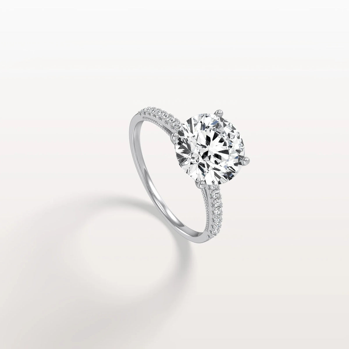3CT Lab Diamond Pave Hidden Halo Ring - Cathedral Ring - Rings