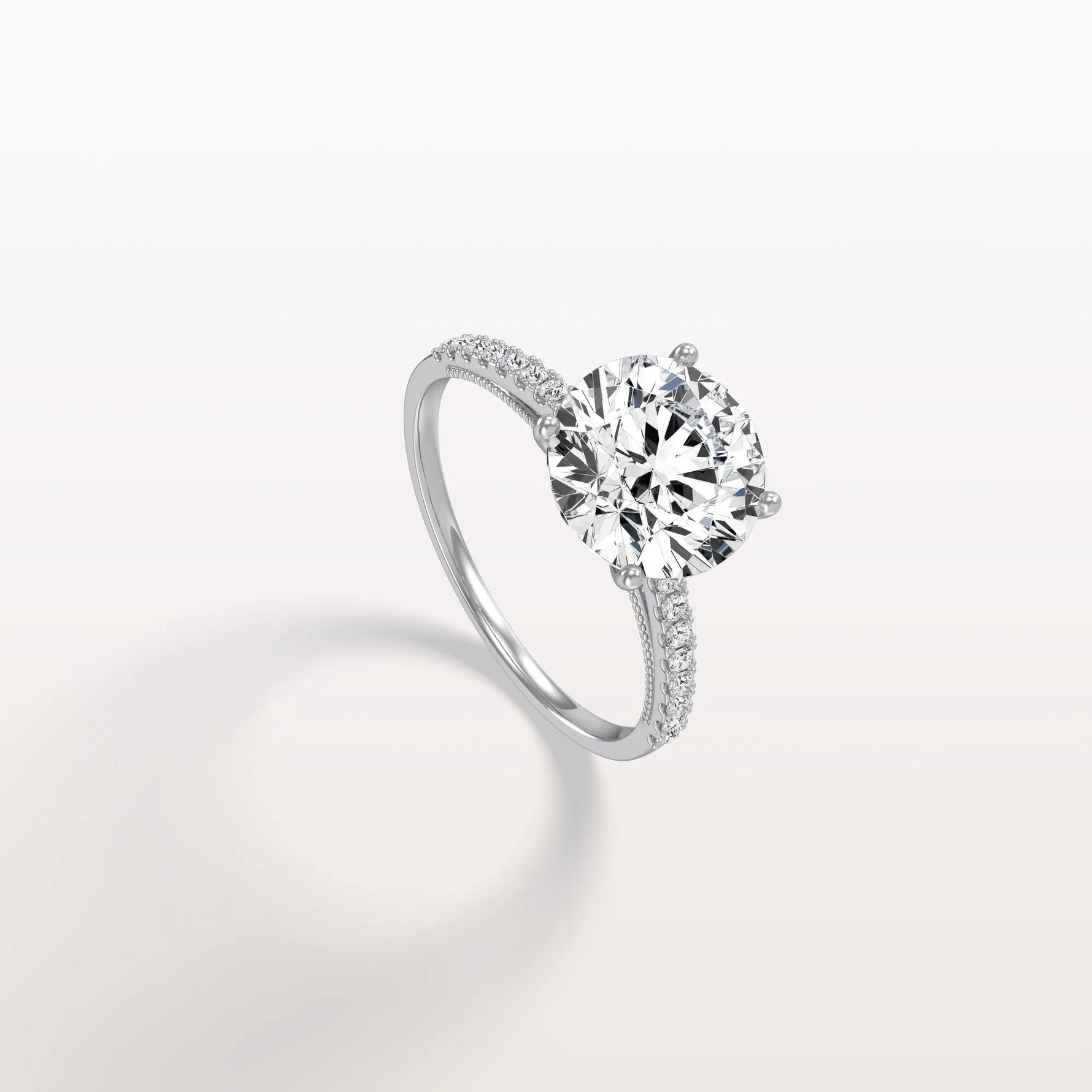 3CT Lab Diamond Pave Hidden Halo Ring - Cathedral Ring - Rings