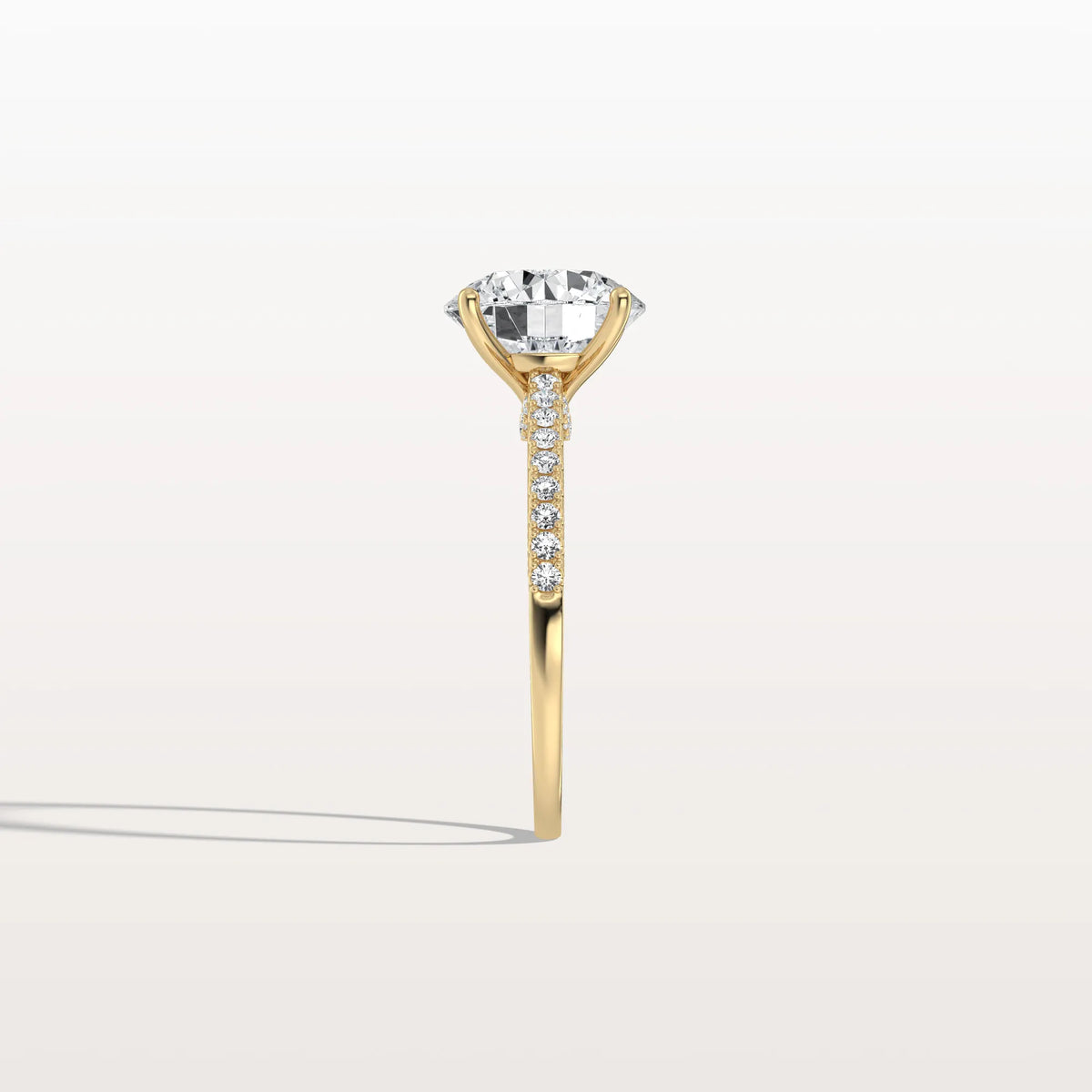3CT Lab Diamond Pave Hidden Halo Ring - Cathedral Ring - Rings