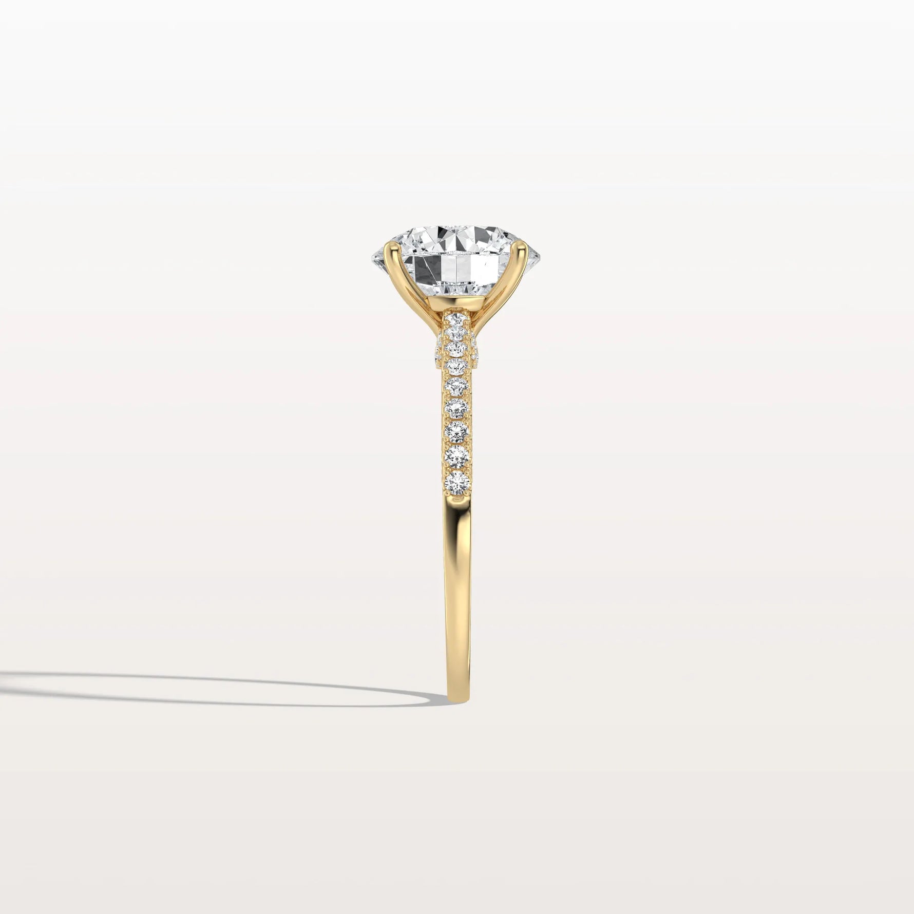 3CT Lab Diamond Pave Hidden Halo Ring - Cathedral Ring - Rings