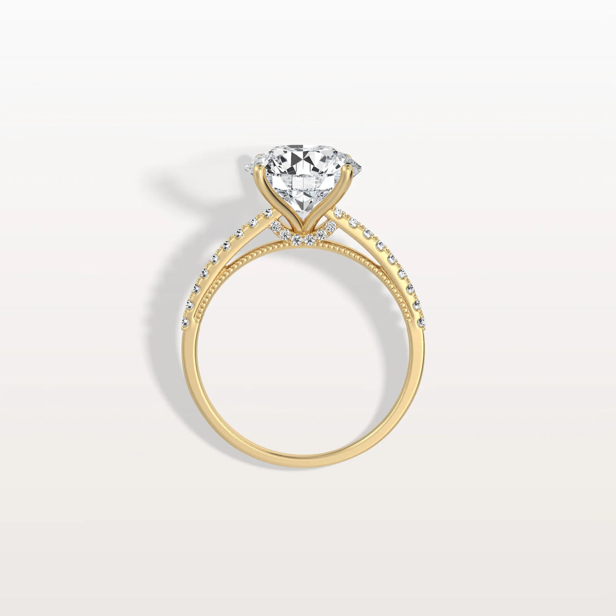 3CT Lab Diamond Pave Hidden Halo Ring - Cathedral Ring - Rings