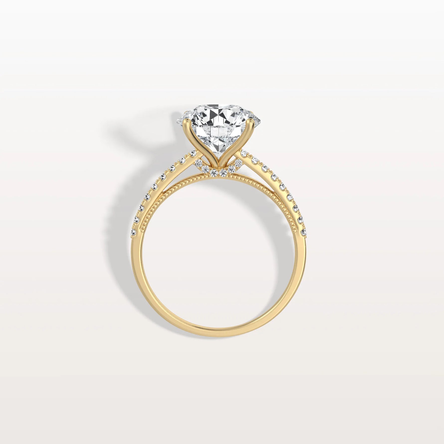 3CT Lab Diamond Pave Hidden Halo Ring - Cathedral Ring - Rings