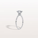 1CT Hidden Halo Lab Diamond Engagement Ring with Side Accents - Rings