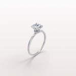 1CT Hidden Halo Lab Diamond Engagement Ring with Side Accents - Rings