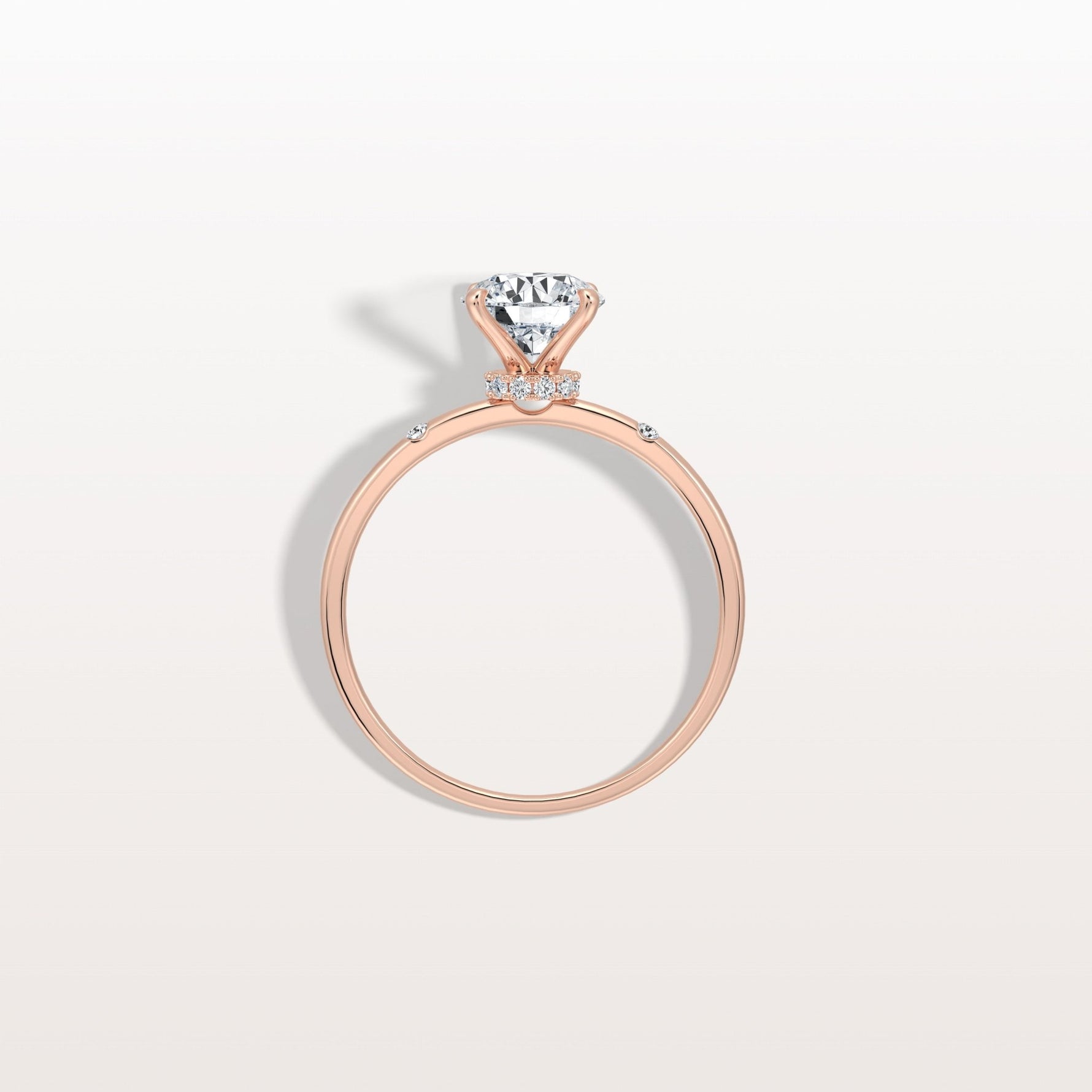 1CT Hidden Halo Lab Diamond Engagement Ring with Side Accents - Rings