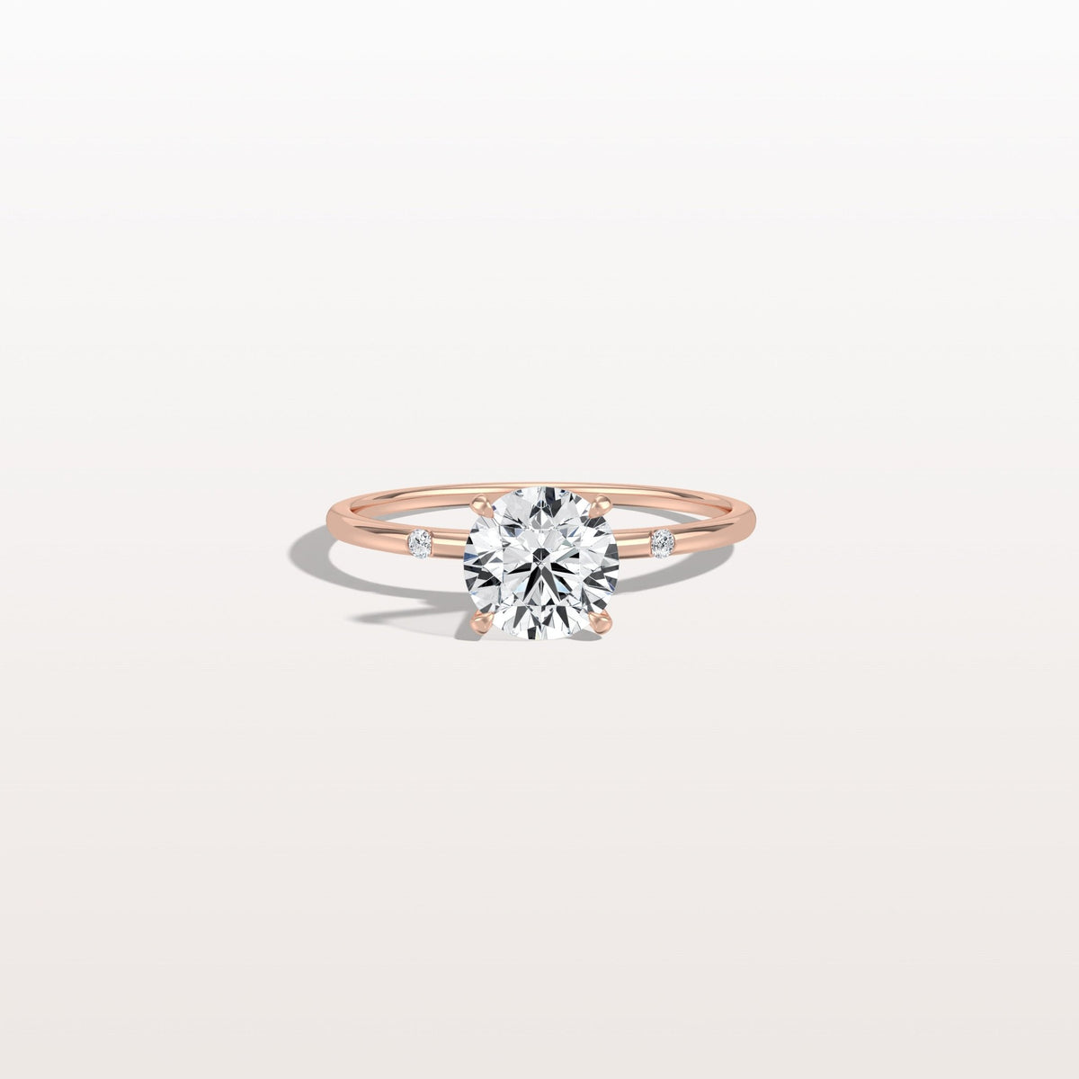 1CT Hidden Halo Lab Diamond Engagement Ring with Side Accents - Rings