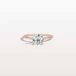 1CT Hidden Halo Lab Diamond Engagement Ring with Side Accents - Rings