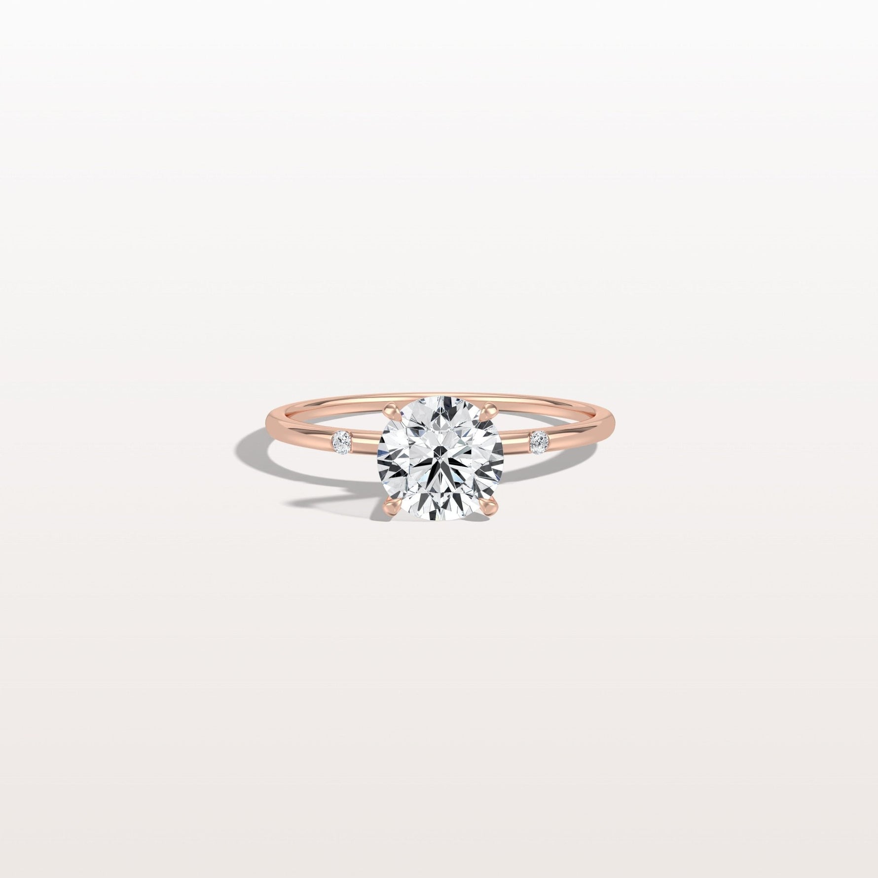 1CT Hidden Halo Lab Diamond Engagement Ring with Side Accents - Rings