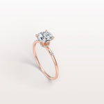 1CT Hidden Halo Lab Diamond Engagement Ring with Side Accents - Rings