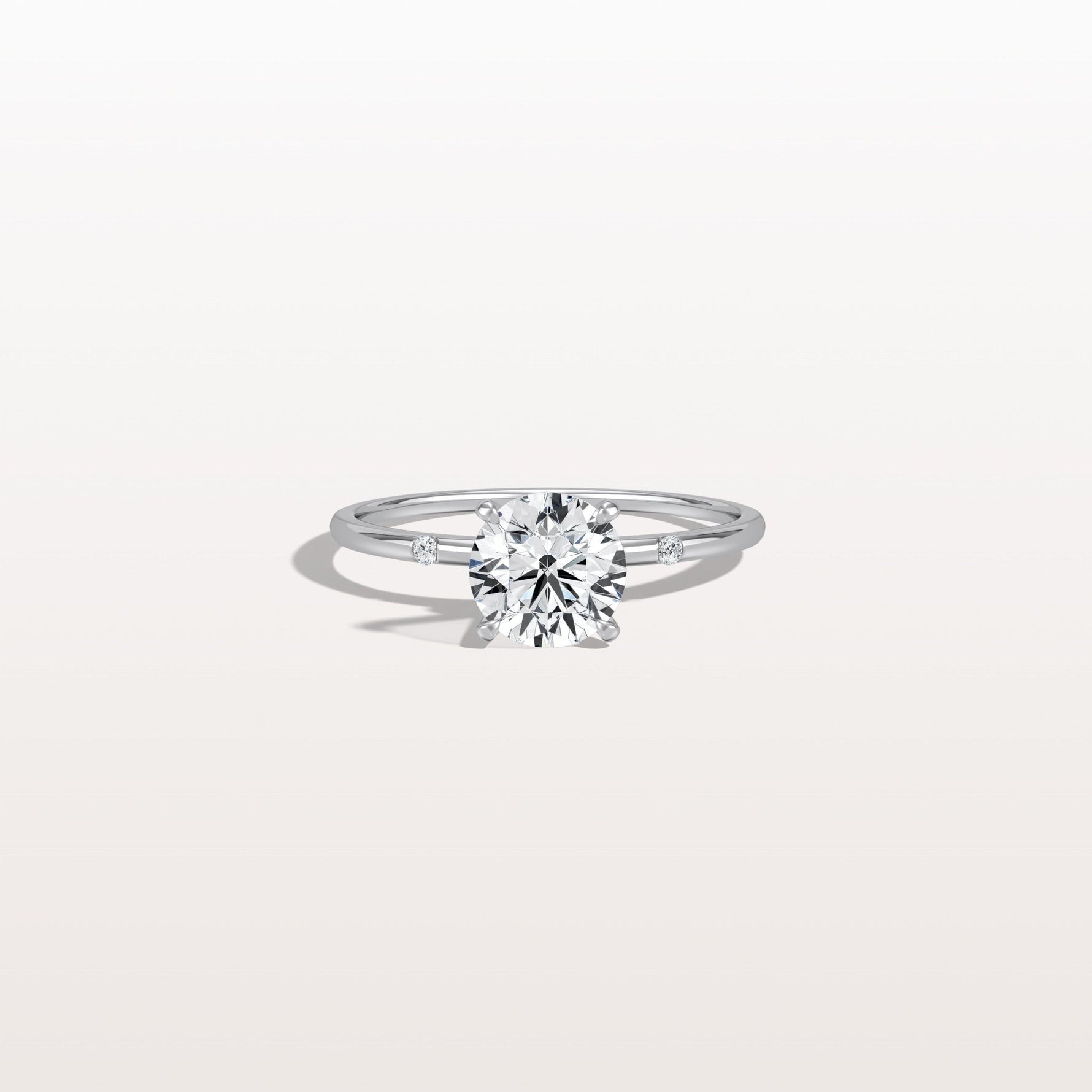 1CT Hidden Halo Lab Diamond Engagement Ring with Side Accents - Rings