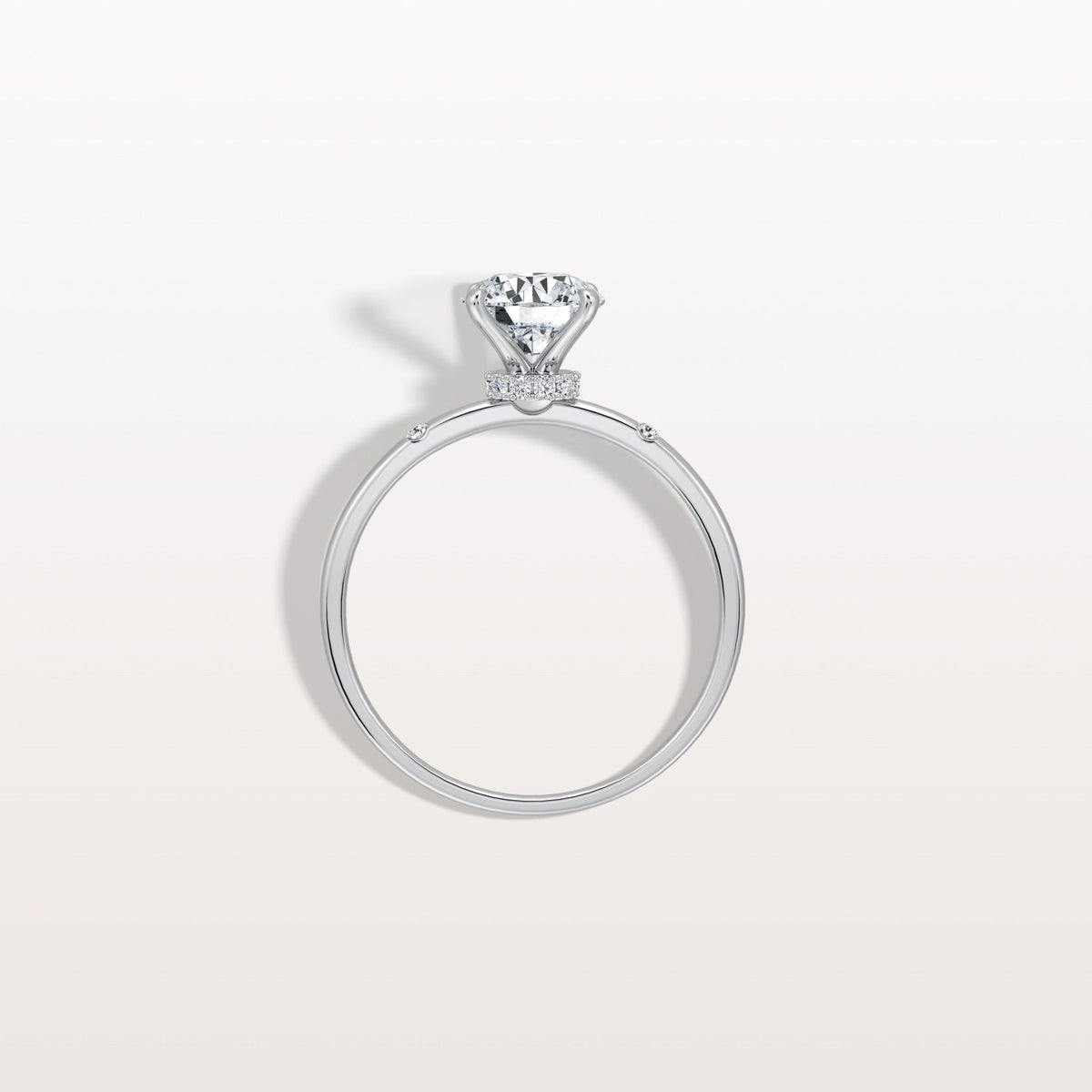 1CT Hidden Halo Lab Diamond Engagement Ring with Side Accents - Rings
