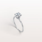 1CT Hidden Halo Lab Diamond Engagement Ring with Side Accents - Rings